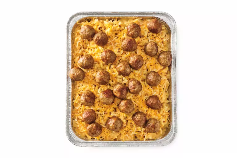 Catering Wisconsin Mac &amp; Cheese with Oven-Roasted Meatballs