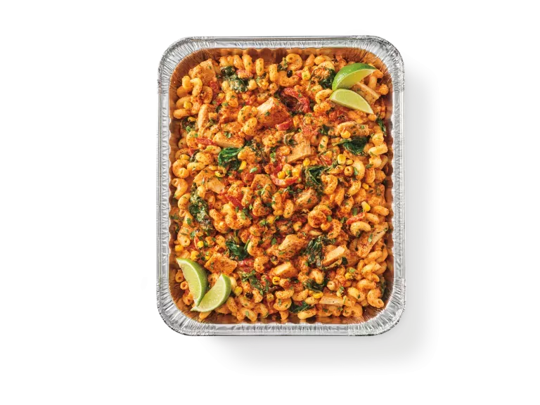 pan of chipotle chicken cavatappi