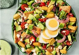 Tabletop image of green goddess cobb salad